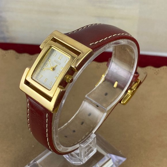 Awesome Ecclissi Tank Shape Gold Tone Quartz Watch main image 4